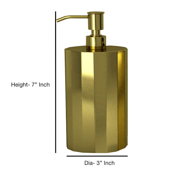 Providence Florence Gold Metal Soap Dispenser, 7"