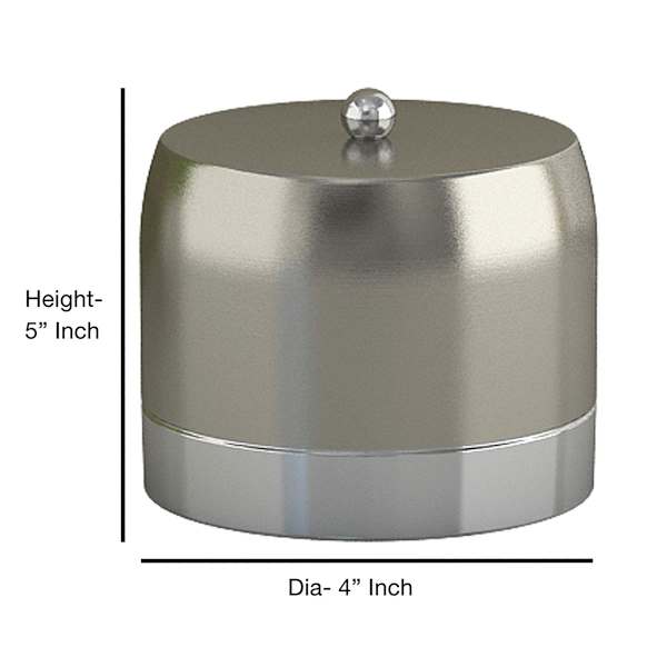 Providence Esme Silver Matte & Shiny Steel Jar, 5"