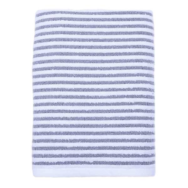 Essential Striped Black Bath Towel, 30x54