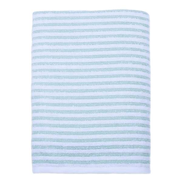 Essential Striped Green Bath Towel, 30x54