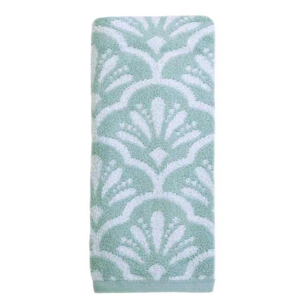 Providence Luxury Jacquard Sea Green Hand Towel, 16x28
