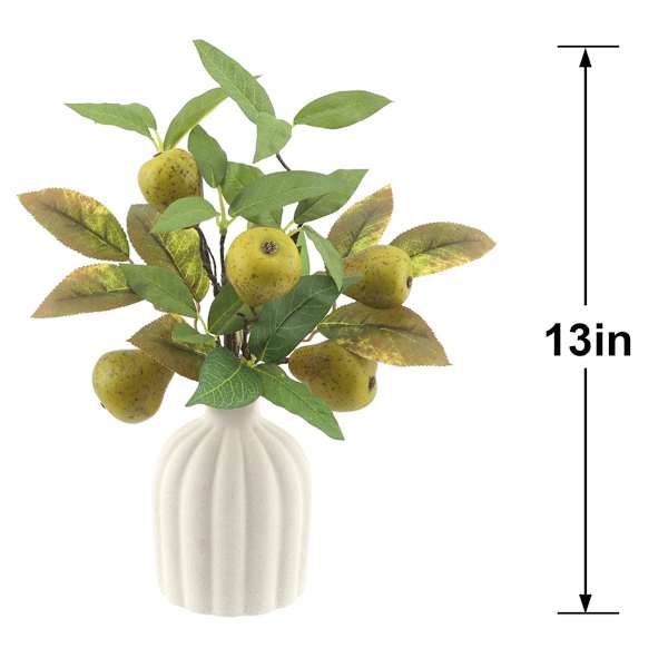 Pear Arrangement in White Vessel, 13"