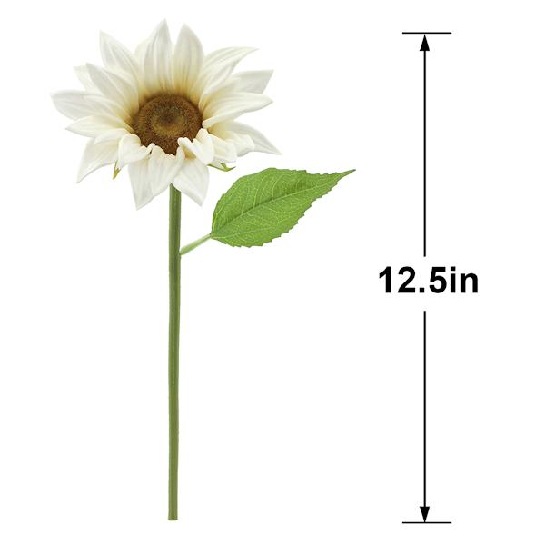 Willow Crossley White Sunflower Floral Pick, 12.5"