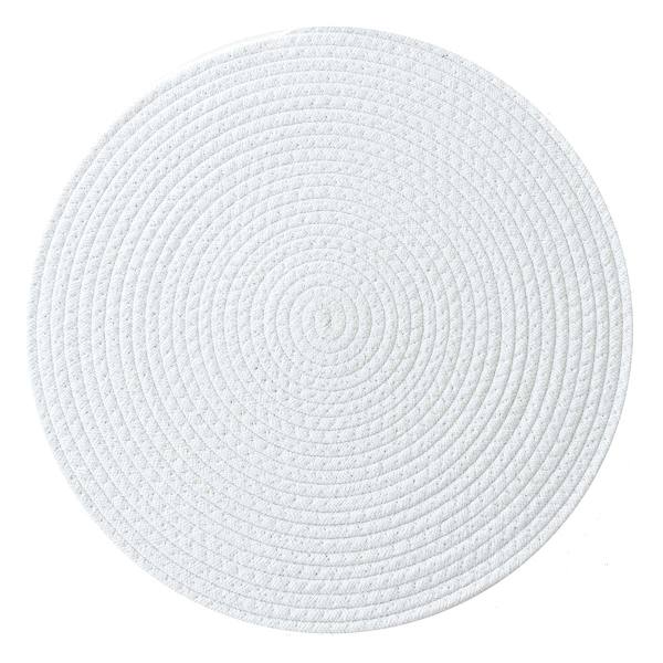 Avilla White Round Placemat, 15"