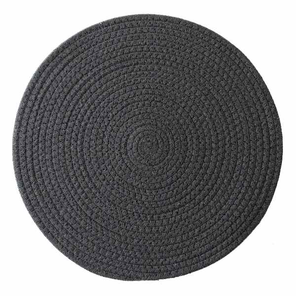 Avilla Charcoal Round Placemat, 15"