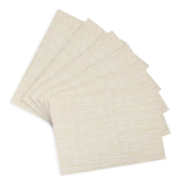 Set of 6 Nala Linen Woven Vinyl Placemats, 13x18