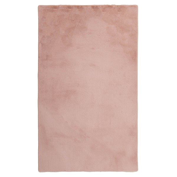 Blush Faux Rabbit Fur Accent Rug, 27x45
