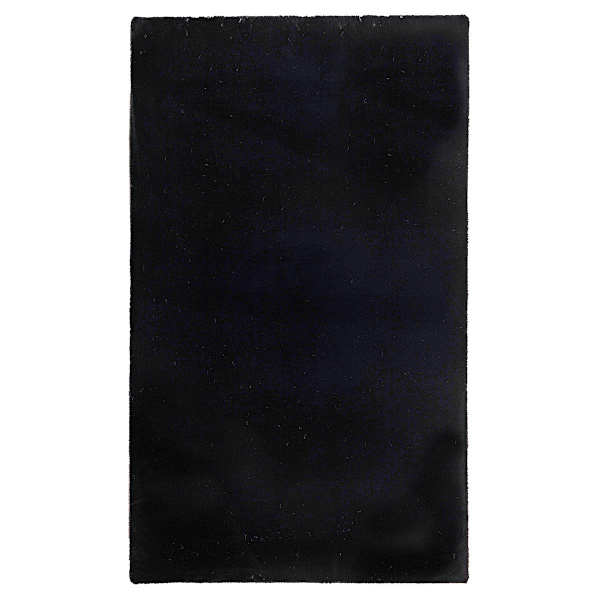 Black Faux Rabbit Fur Accent Rug, 27x45