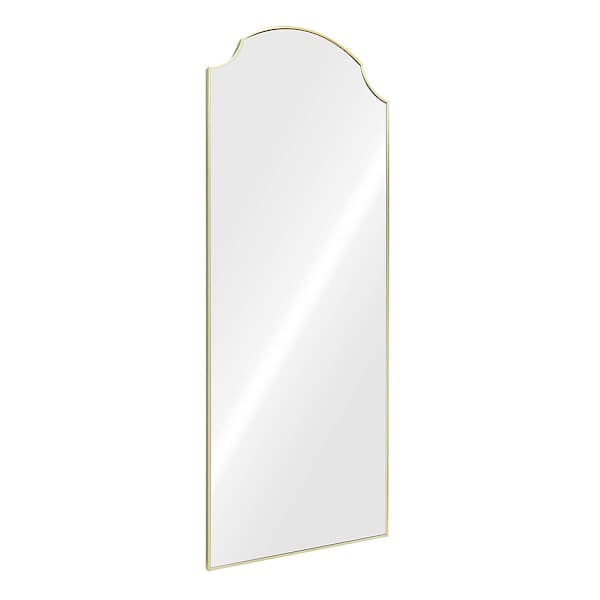 Gold Scalloped Aluminum Leaner Mirror, 27x70