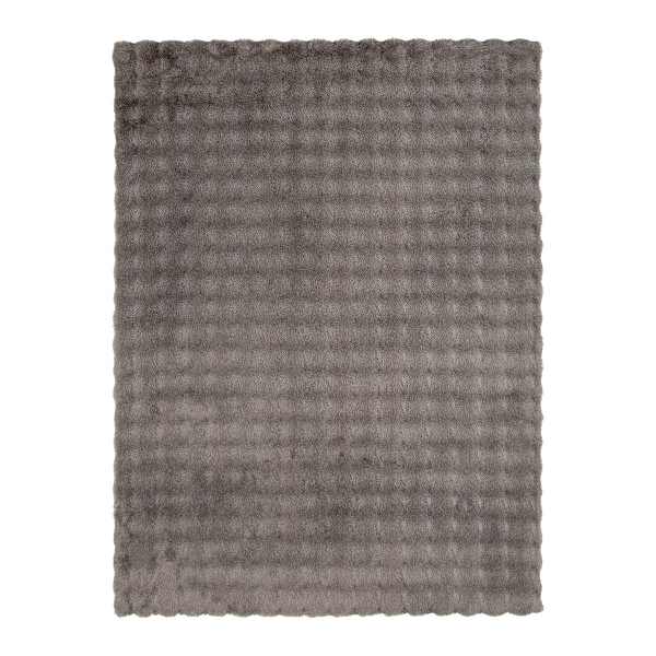 (B890) Crosby St. Grey Two-Tone Bebel Faux Fur Shag Area Rug, 8x10