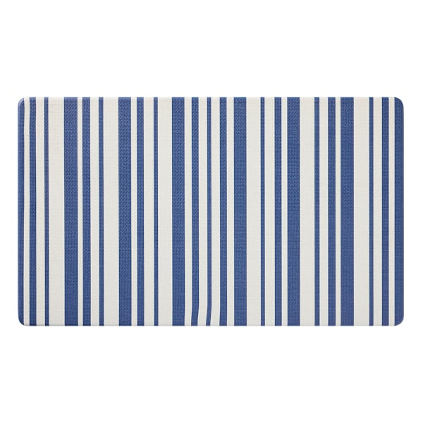 Blue & White Kit Stripe Kitchen Mat, 18x30