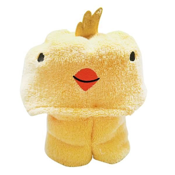 Bunny Brights Embroidered Yellow Easter Chick Hooded Cotton Towel