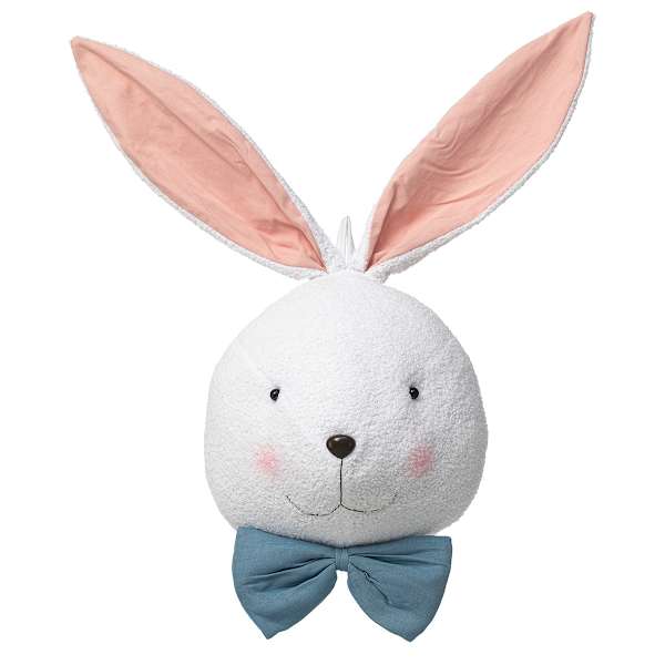 Homespun Easter Fabric Easter Bunny Head Wall Decor, 28"