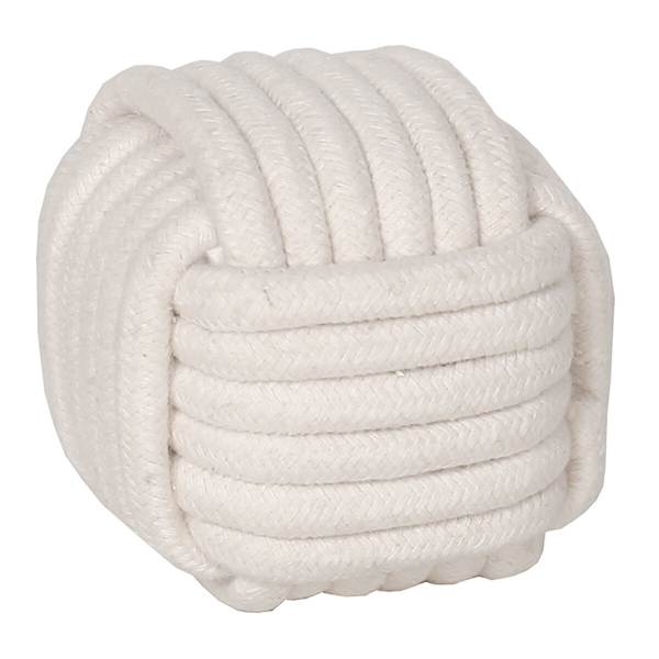 Honeybloom White Rope Ball, 4.5"