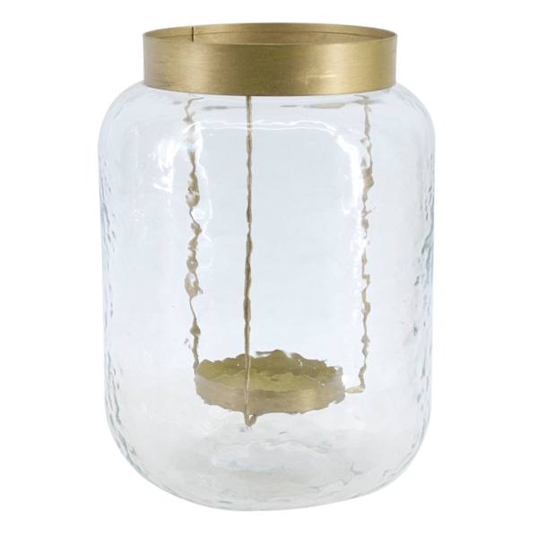 Honeybloom Glass Lantern, 10"