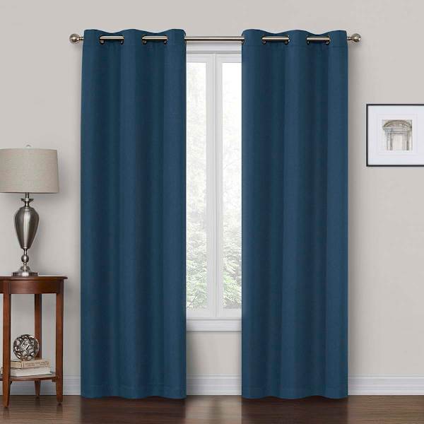 Rockwell Navy Blackout Grommet Curtain Panel, 84"
