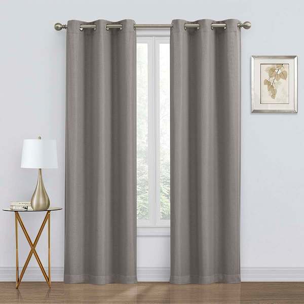 2-Pack Denver Grey Blackout Grommet Curtain Panel, 63"