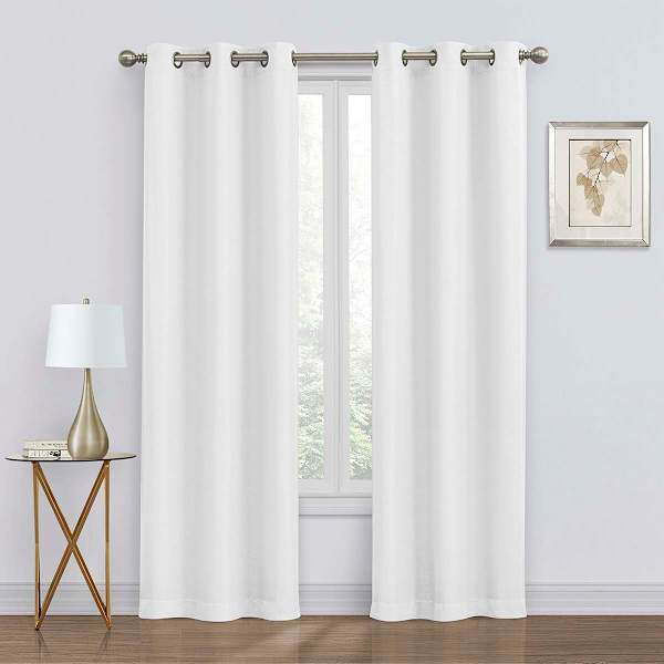 2-Pack Denver White Blackout Grommet Curtain Panels, 84"