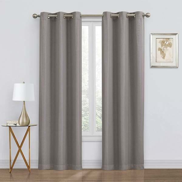 2-Pack Denver Grey Blackout Grommet Curtain Panels, 95"