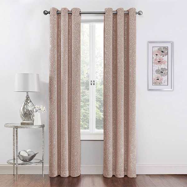 2-Pack Metallic Blackout Grommet Window Panel, 84"