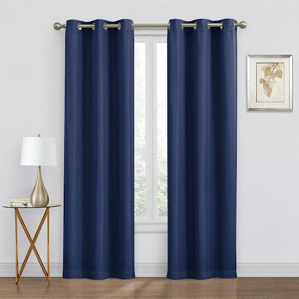 2-Pack Denver Navy Blackout Grommet Curtain Panels, 63"