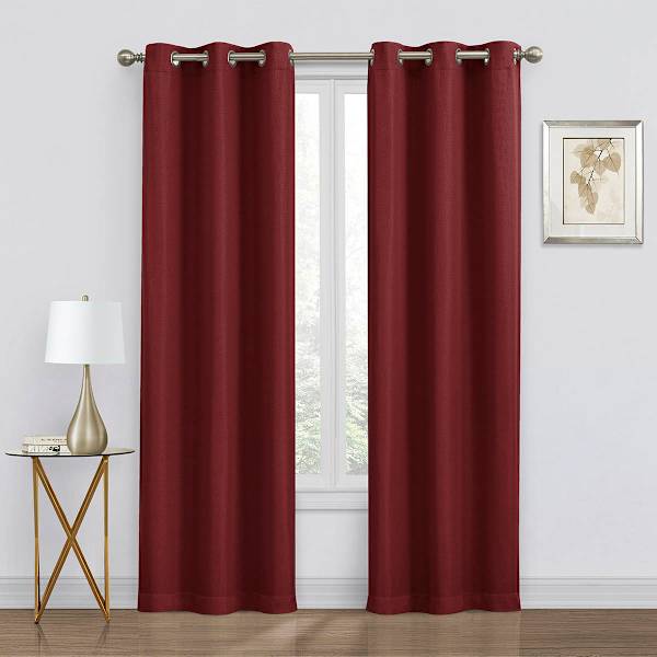 2-Pack Denver Burgundy Blackout Grommet Curtain Panel, 84"