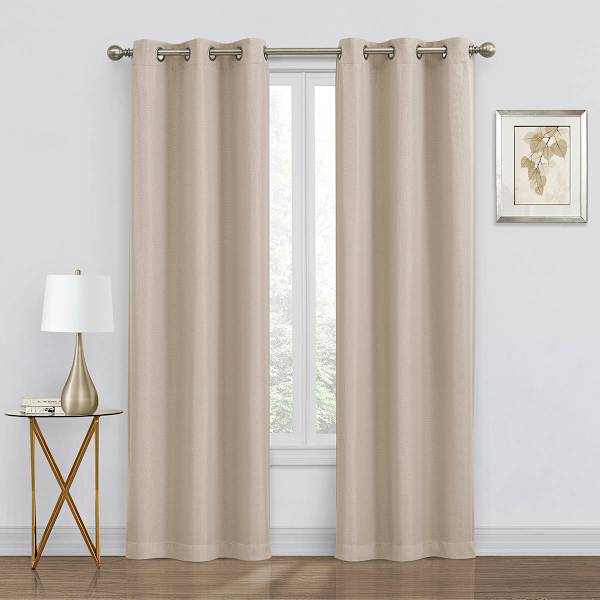 2-Pack Denver Beige Blackout Grommet Curtain Panels, 95"