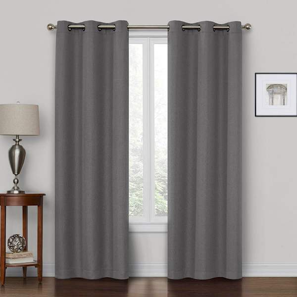 Rockwell Grey Blackout Grommet Curtain Panel, 63"