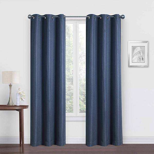 Morisson Navy Blackout Grommet Curtain Panel, 63"