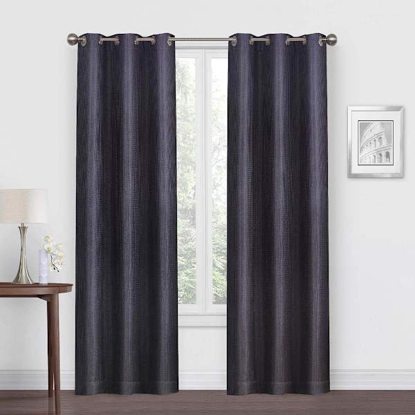 Morisson Black Blackout Grommet Curtain Panel, 84"