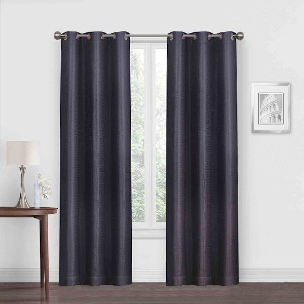 Morrison Black Blackout Grommet Curtain Panel, 63"