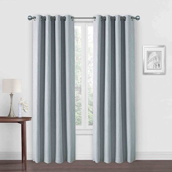 Brooks Grey & Silver Grommet Blackout Curtain Panel, 84"
