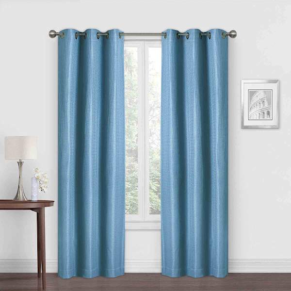 Morrison Blue Blackout Grommet Curtain Panel, 84"
