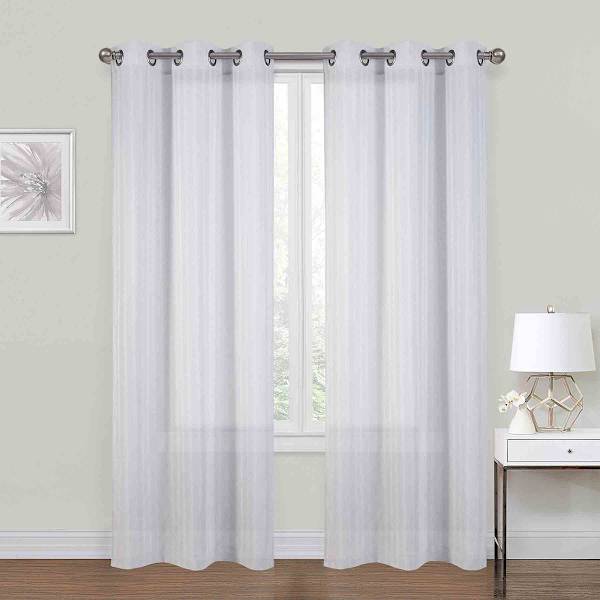 Honeybloom Nora Grey Sheer Grommet Curtain Panel, 84"