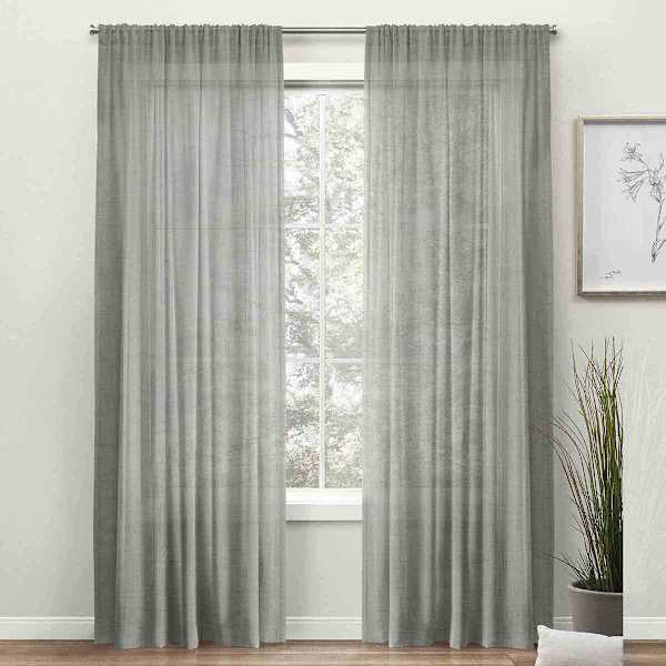 Legacy Grey Sheer Curtain Panel, 84"