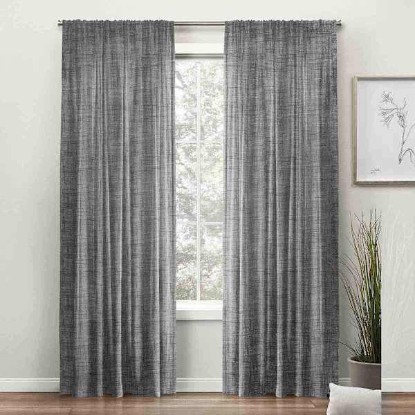 Legacy Black Sheer Curtain Panel, 84"