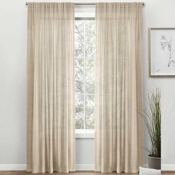 Legacy Natural Sheer Curtain Panel, 84"