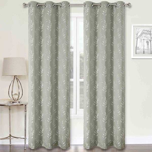 2-Pack Aziel Green Light Filtering Grommet Curtain Panel Set, 84"