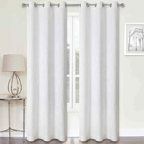 2-Pack Aziel White Light Filtering Grommet Curtain Panel Set, 84"