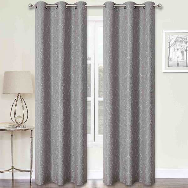 2-Pack Cillian Grey Light Filtering Grommet Curtain Panel Set, 84"