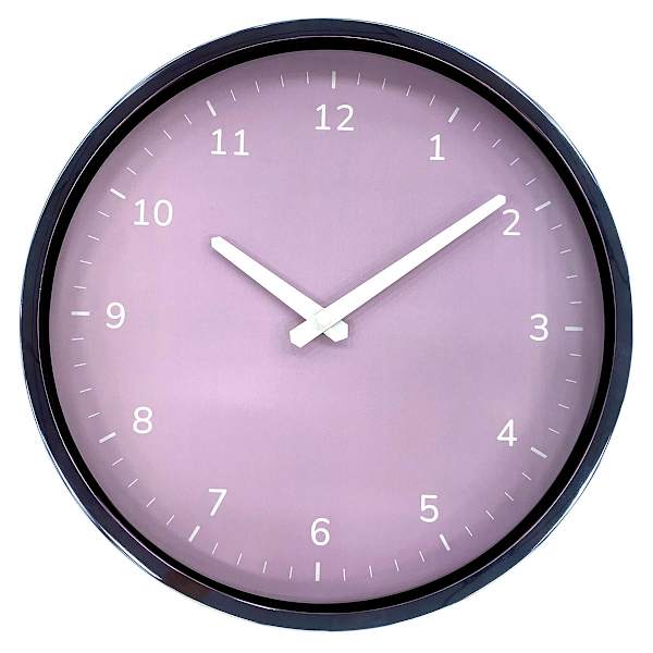 Purple Round Wall Clock, 12"