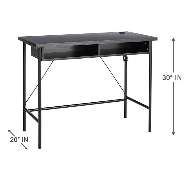 Lance Wood & Metal Desk, Black