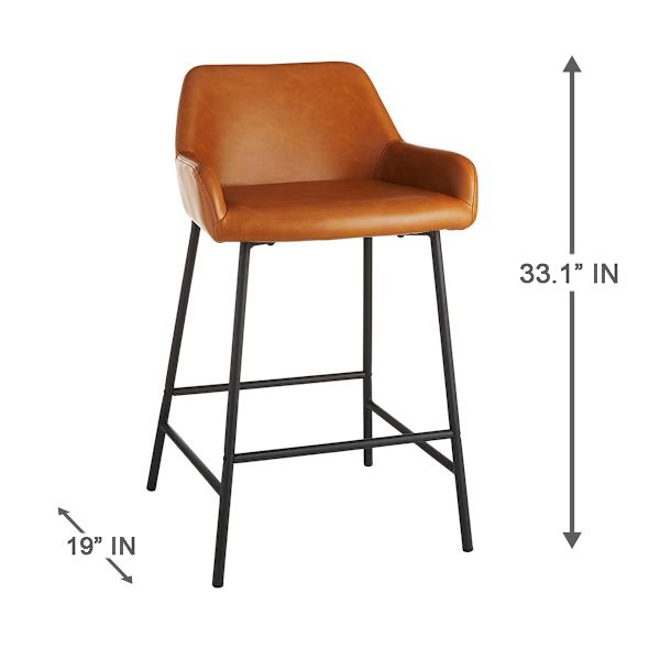 Honeybloom Destin Counter Stool, Cognac