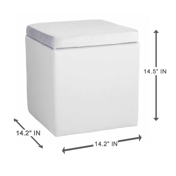 Hannah Square Storage Ottoman, Grey