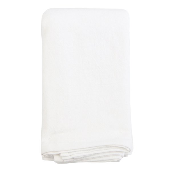 Set of 4 White Linen-Like Cotton Napkins, 18"