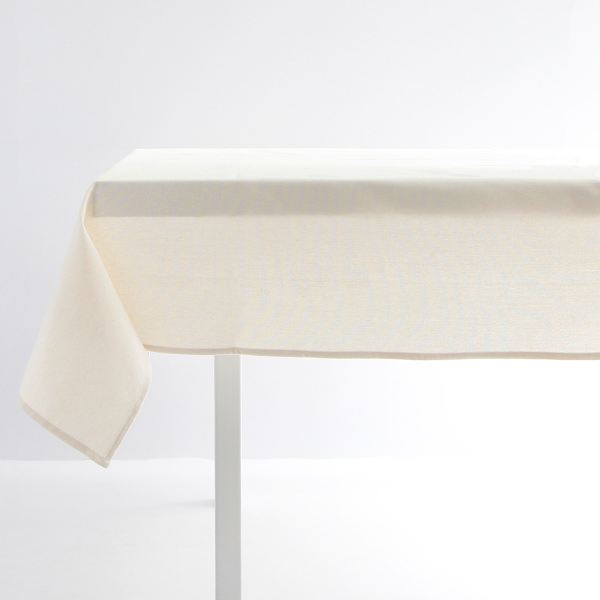 Ivory 100% Cotton Tablecloth, 60x104