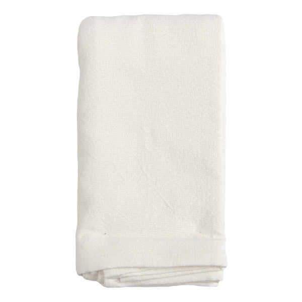 Set of 4 Ivory Linen-Like Cotton Napkins, 18"