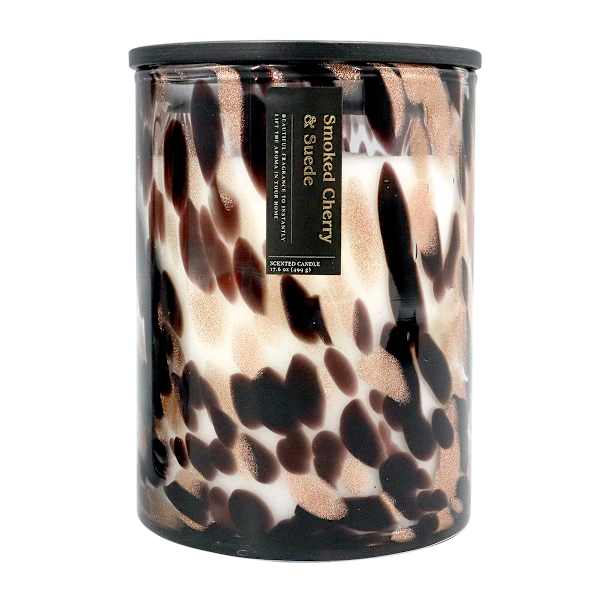 Smoked Cherry & Suede Scented Confetti Glass Jar Candle, 17.6oz