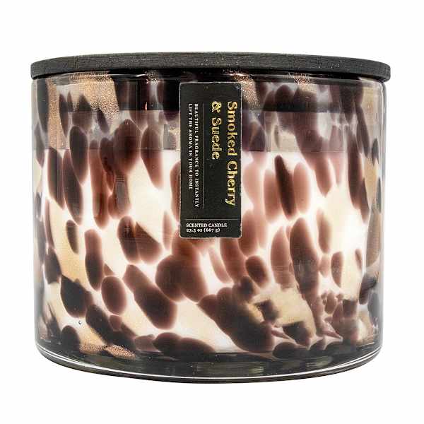 Smoked Cherry & Suede Scented Confetti Glass Jar Candle, 23.5oz