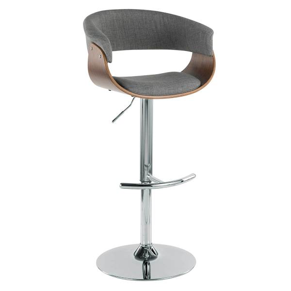 Crosby St. Vintage Mod Adjustable Swivel Barstool, Grey